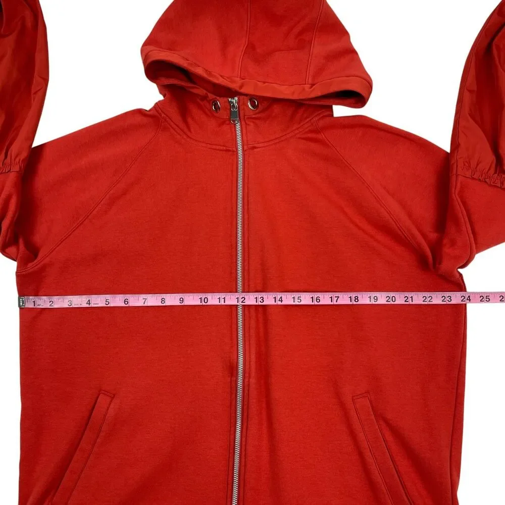 Athleta Women's On My Way‎ Triumph Hoodie Large Red Rust Zip‑Up Balloon Sleeve - Picture 10 of 13